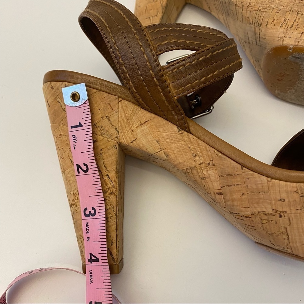 Miu Miu || Double Ankle Buckle Open Toe Cork Bloc… - image 8